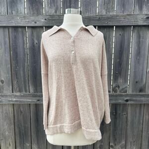 Tuckernuck • Tan Clayton Long Sleeve Knit Polo